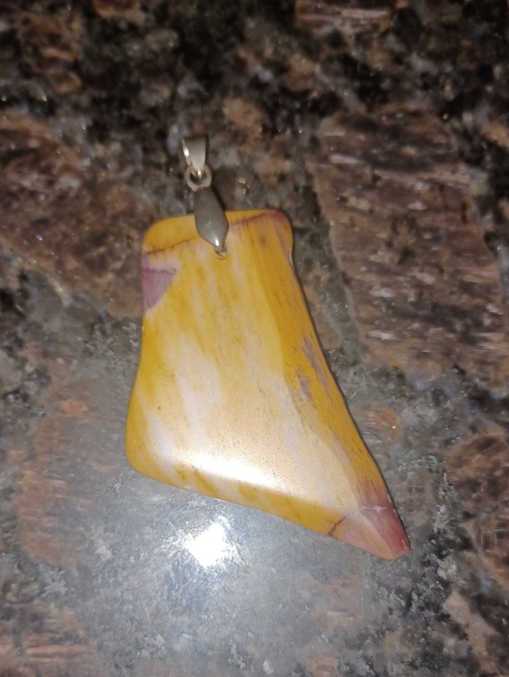 Yellow Jasper Stone Pendant Necklace - Unbranded